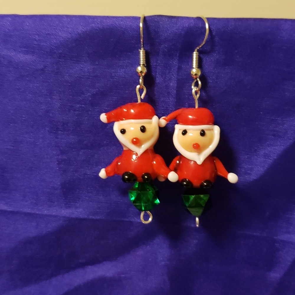 Christmas Holiday Santa Earrings